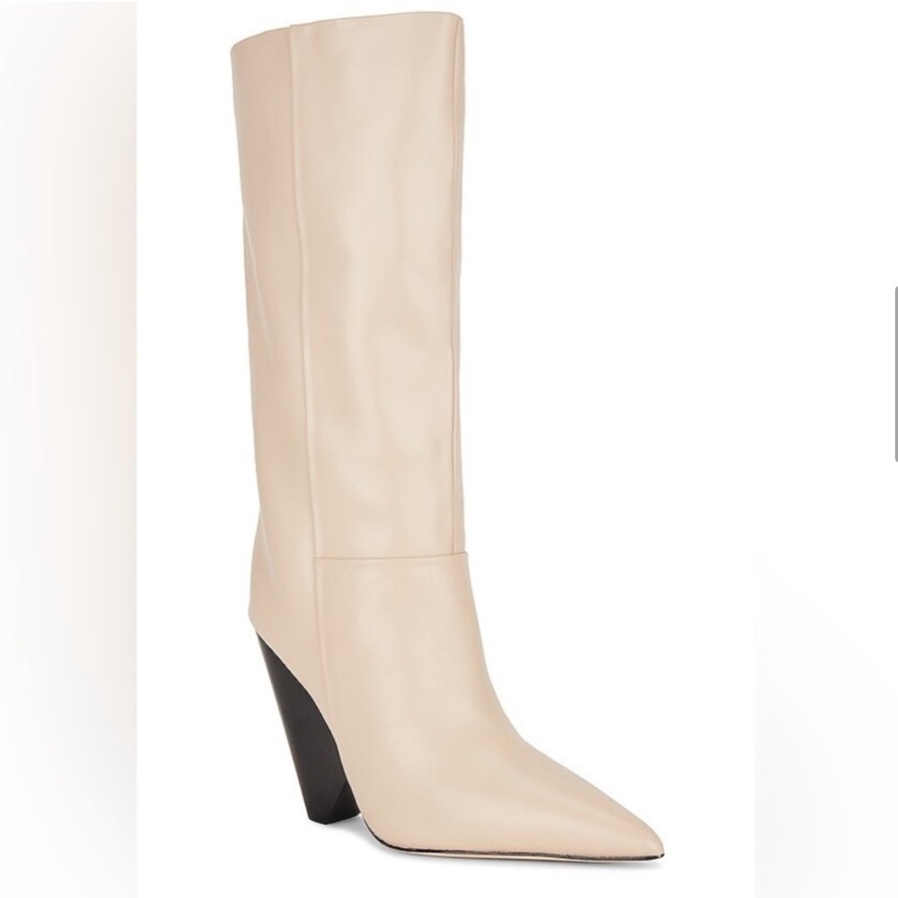 Raye Angle Boot in Beige Leather - Picture 3 of 8